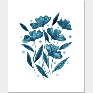 Cute florals - teal Posters and Art